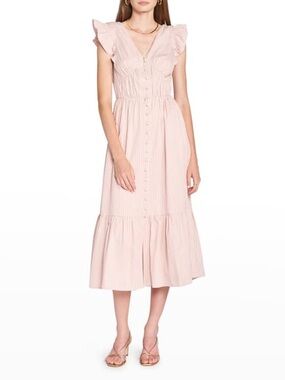 EN SAISON
Ida V-Neck Button-Front Midi Dress
